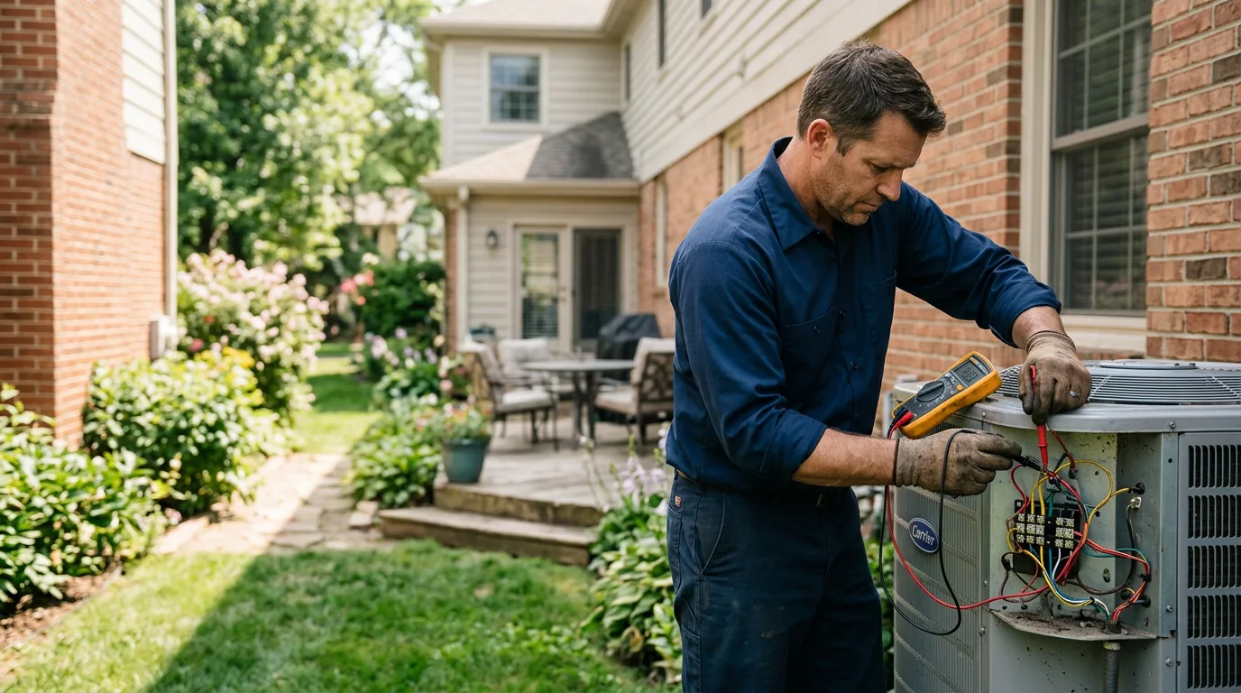 HVAC technician working near Rexburg, ID